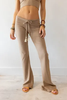 Reinforced Stress Points Taupe Flare Pants