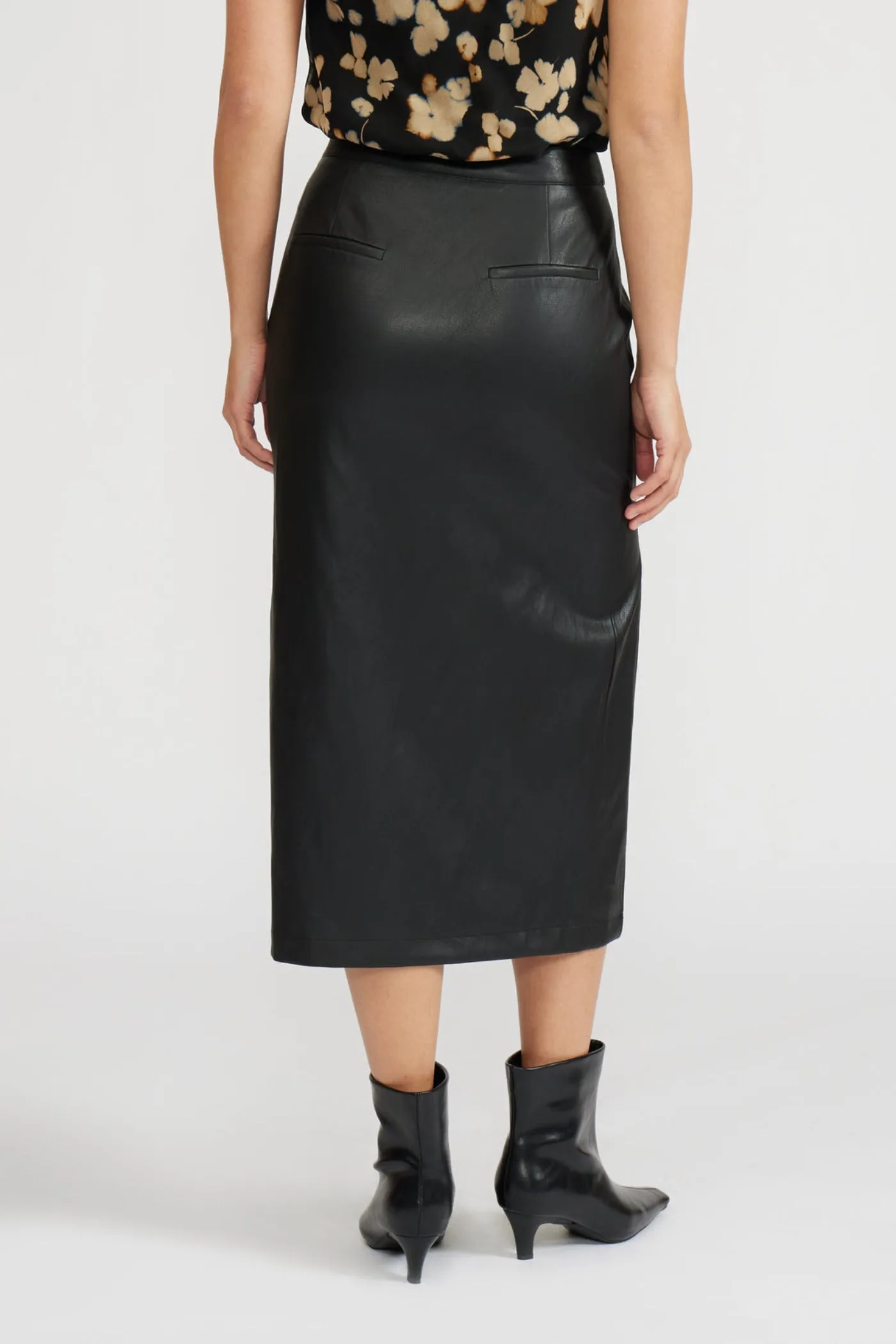 Simple Look TAYLOR LEATHER MIDI SKIRT