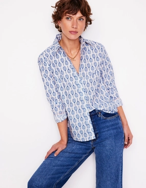 LightReflectiveTrim Reflective Detailing Sienna Cotton Shirt-Ivory, Tennis