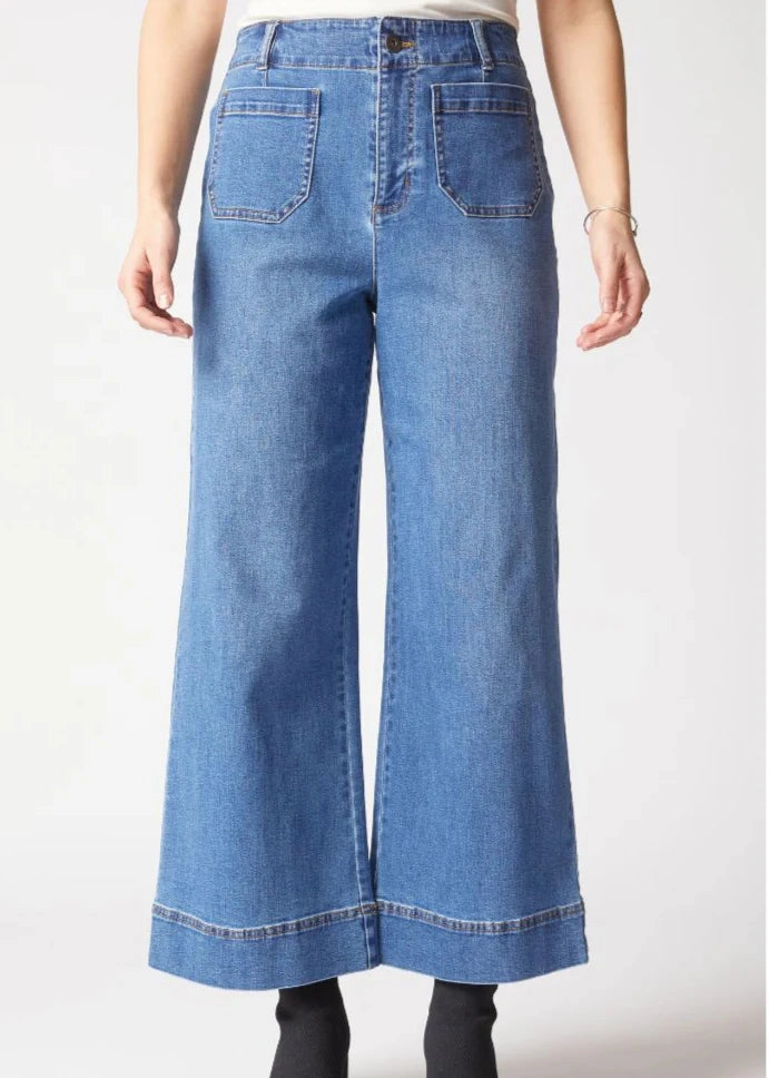 Habitat Stretch Denim Wide Leg Ankle Jean in Medium Denim Airflow Ventilation HoodedVersion