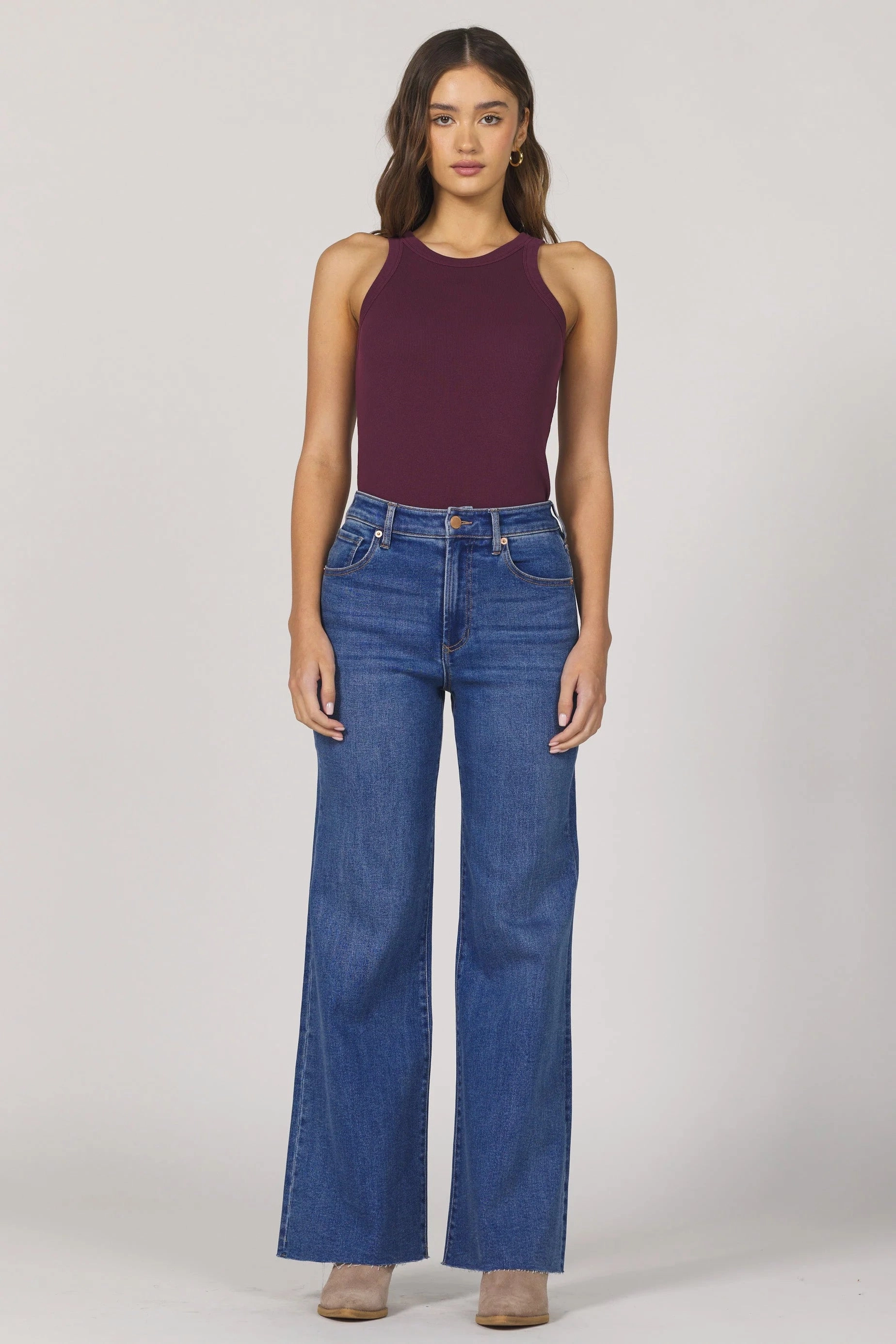 MoistureWicking Material UV protection coating Dear John Fiona Wide Leg Jean in Midtown