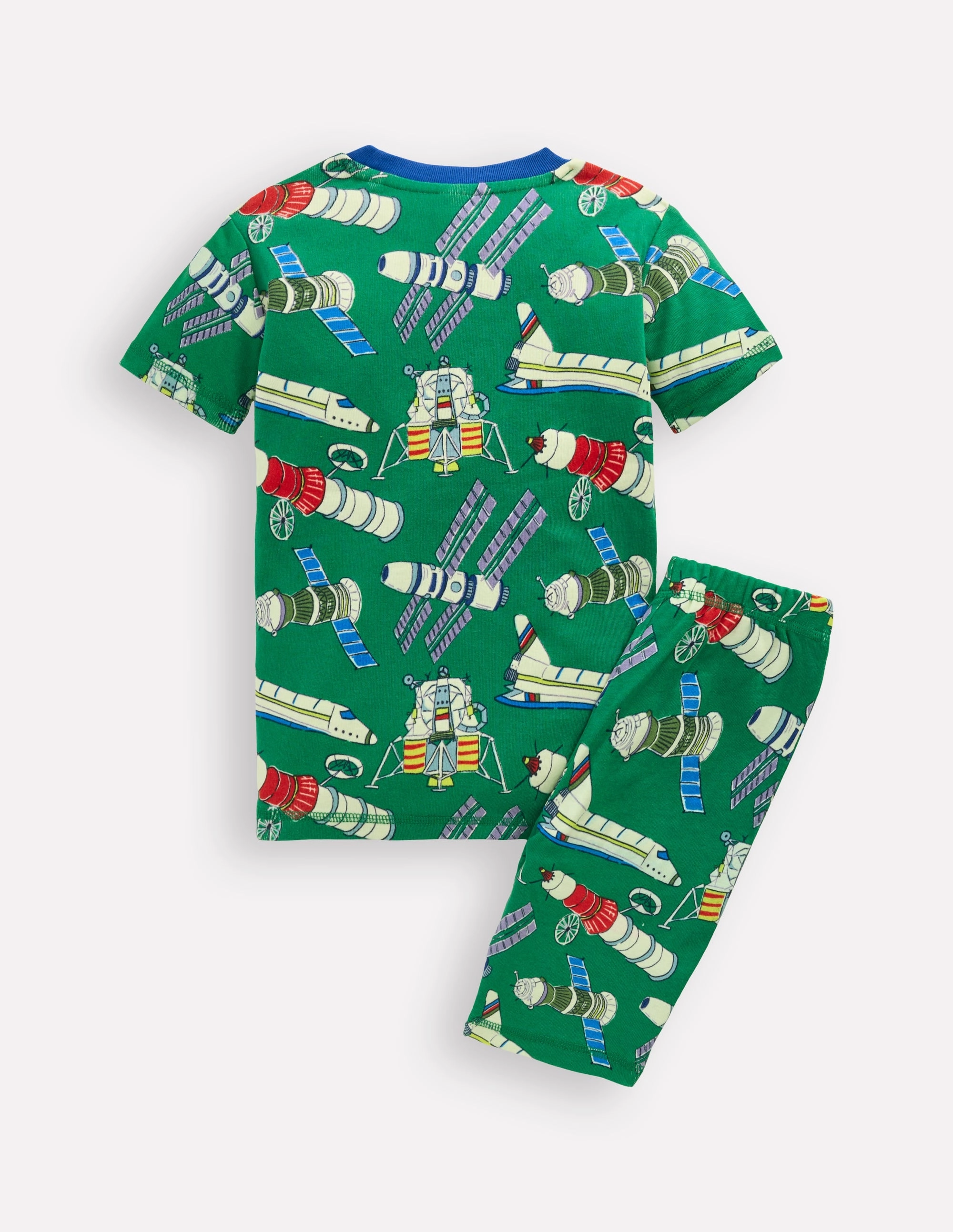 Easy Wear Snug Short John Glow Pyjamas-Green Satellites