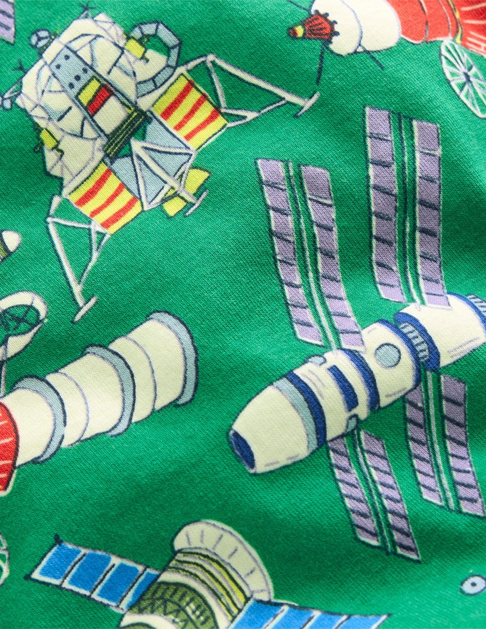 Snug Short John Glow Pyjamas-Green Satellites Yarn Dye Stripe