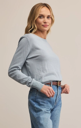 Ribbed Collar Style Fitted Shirt The Perfect Layer Sweater in Clearwater