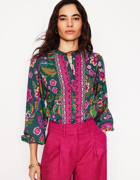 Theodora Blouse-Multi, Blossom Flourish Oversized Fit TemperatureRegulatingLining