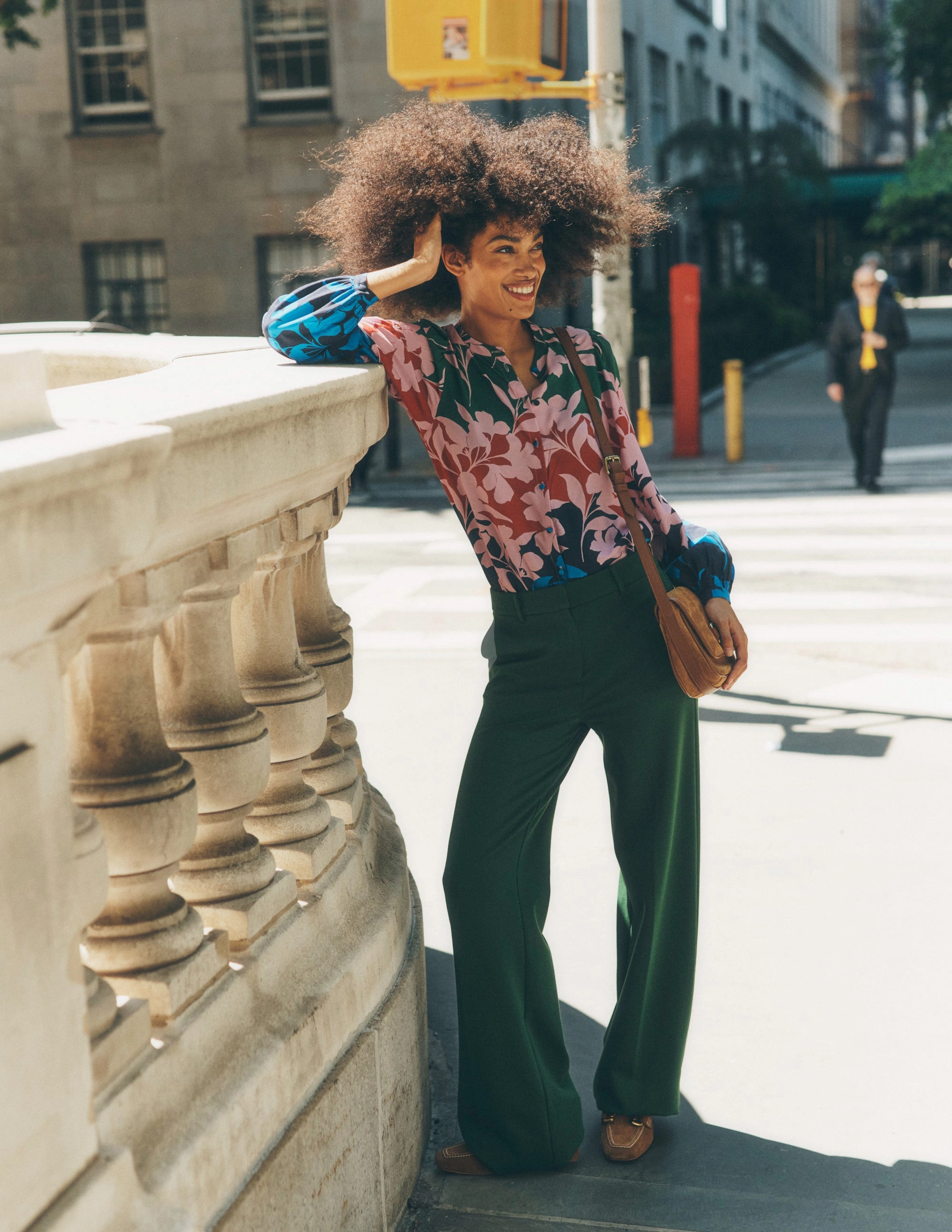 SnagFreeKnit Wear Resistant Fabric Theodora Blouse-Multi, Silhouette Bloom