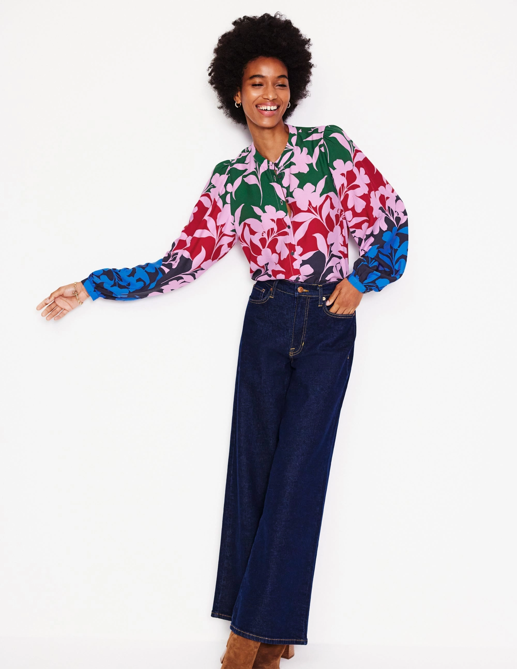 Theodora Blouse-Multi, Silhouette Bloom QuickDryTech