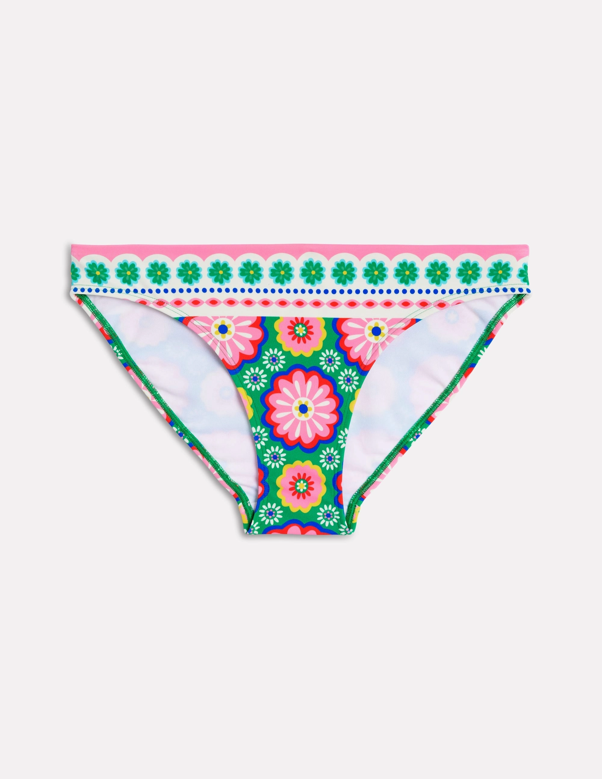 Seaside Holiday Porto Bikini Bottoms-Multi, Flower Tile