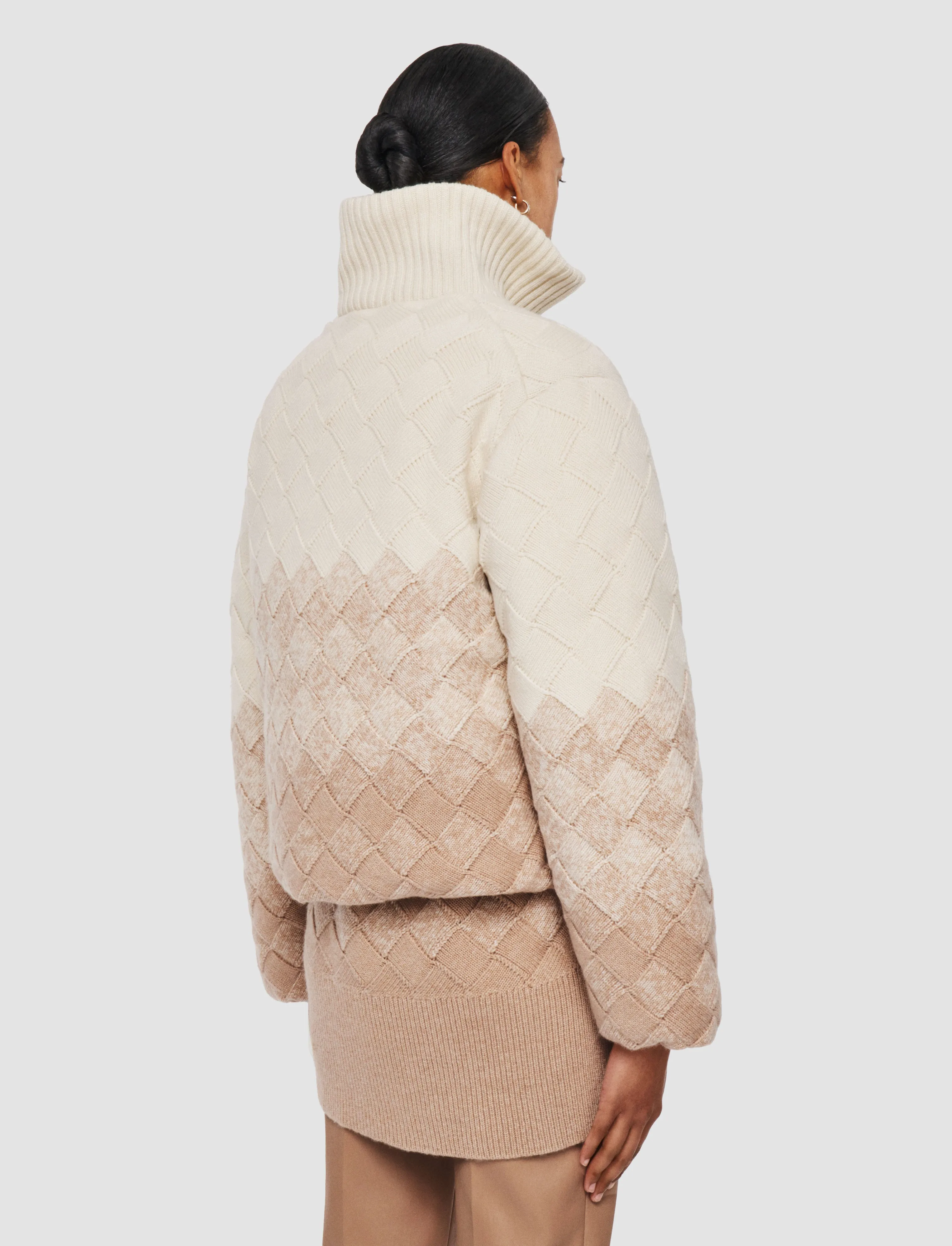 High - end Cozy Jacket Weave Knit Puffer Jacket