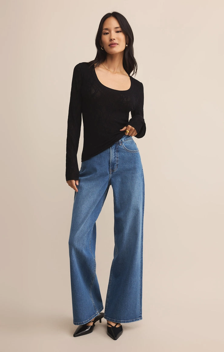 NonIrritatingEdges Self Cleaning Coating Tibi Scoop Mesh Sweater Top in Black