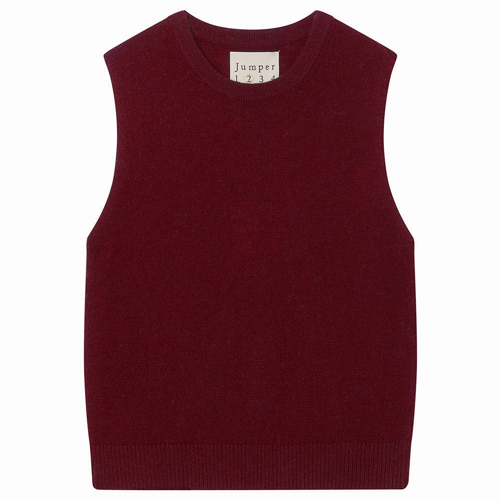 Anti Pilling Classic Style Cashmere Perfect Tank in Burgundy