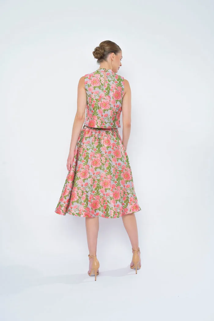 Opaque Lining Day Wear Tulip Skirt in Peach Begonia