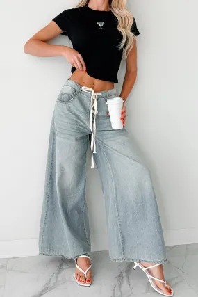 Brunch Outfit Classic Wear Luxury Marin Ombre Wide Leg NoaBoa Jeans (Denim Grey)