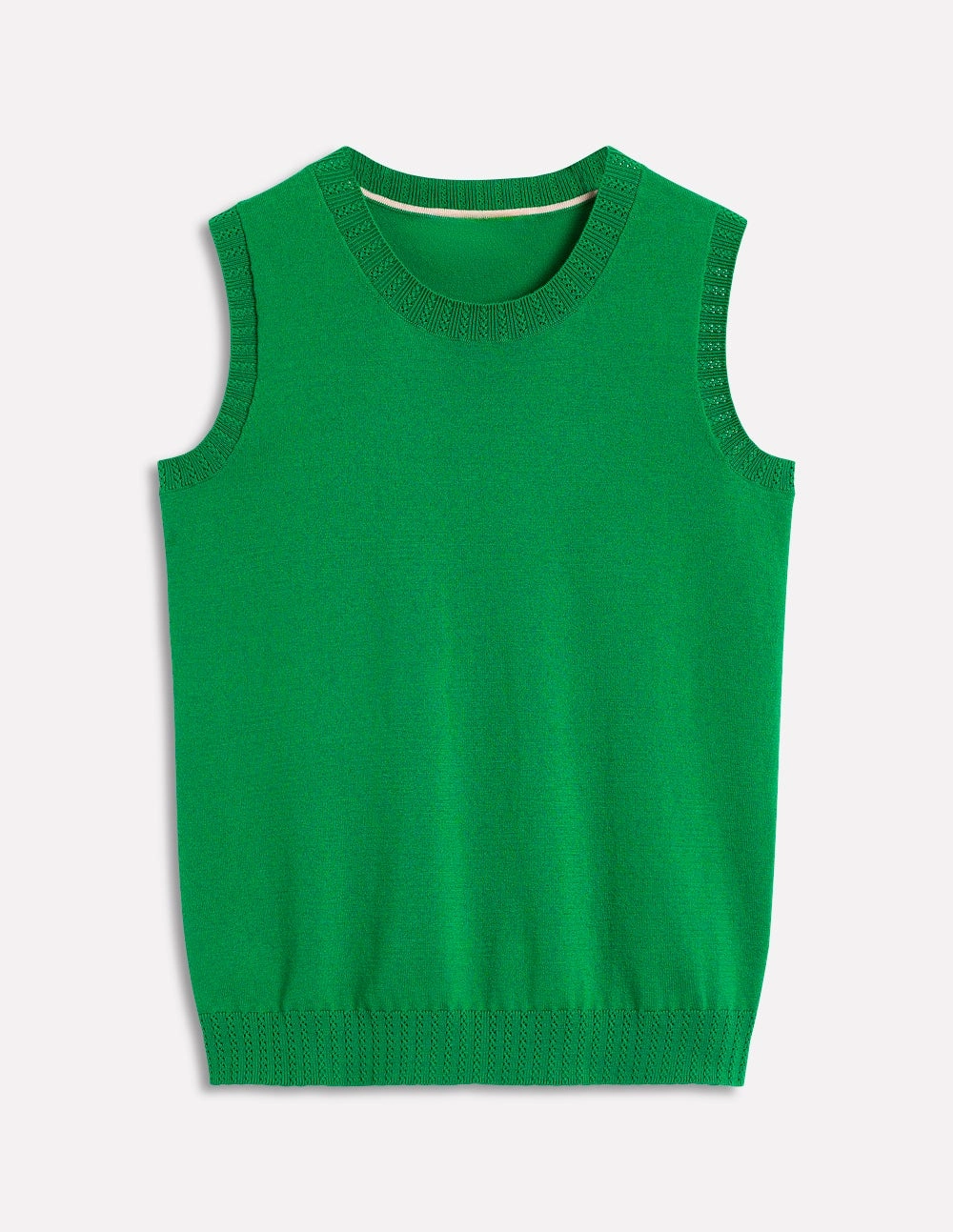 Travel Casual Wear Emilia Cotton Crew Neck Tank-Rich Emerald