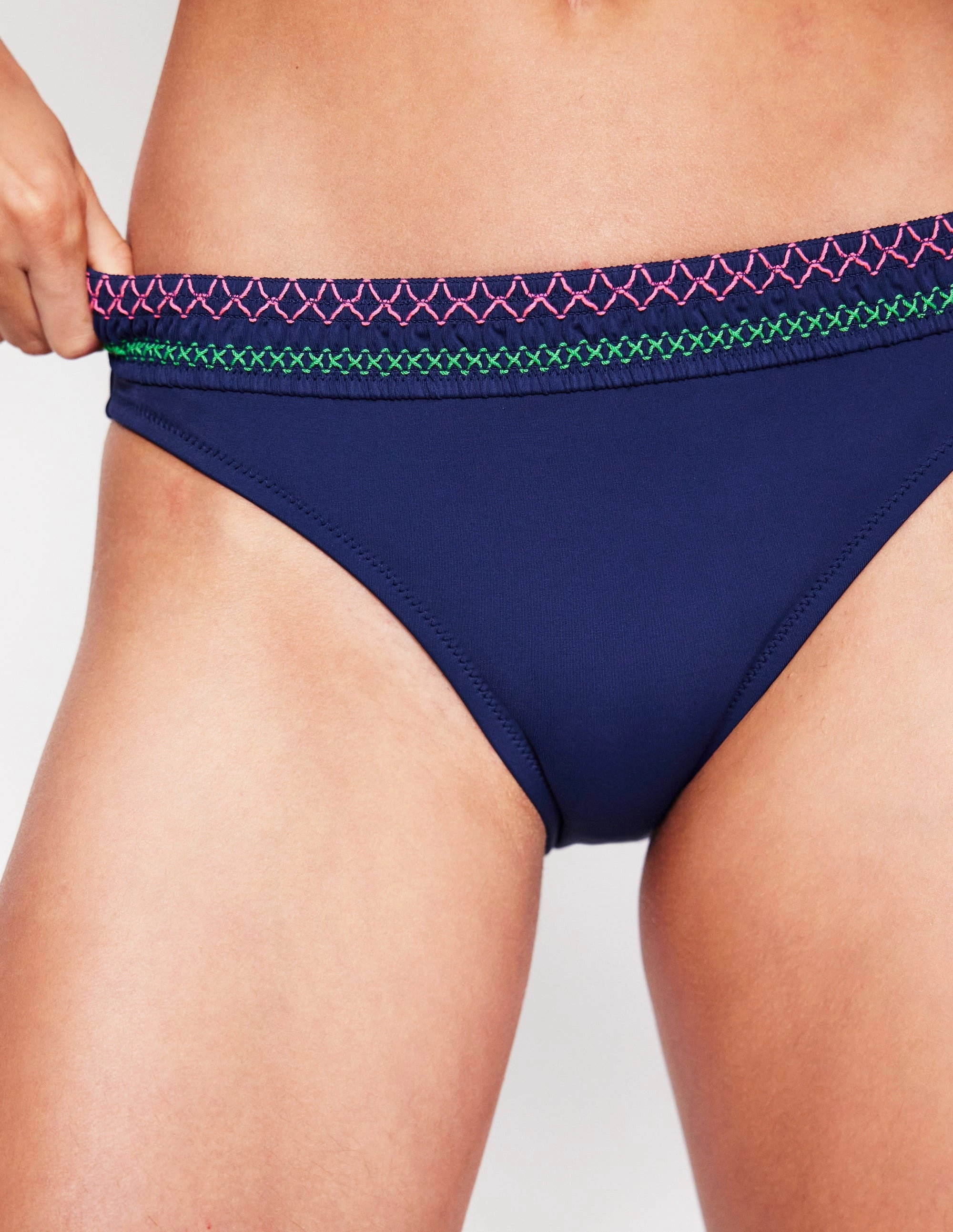 Milos Smocked Bikini Bottoms-Navy Water Adventures Water Ready