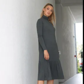 NonChafeSeams Turtleneck Dress | Grey [Final Sale]