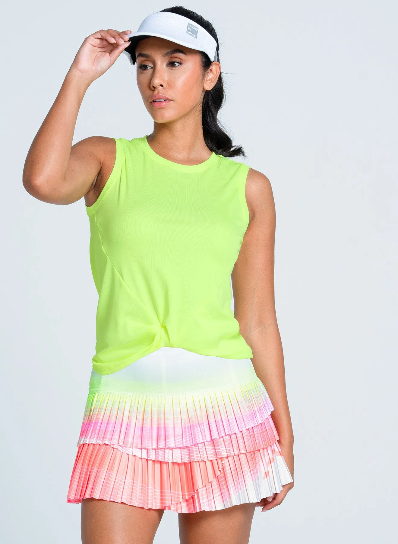 LayeredNeckline V-neck Shirt Twist Front Tank