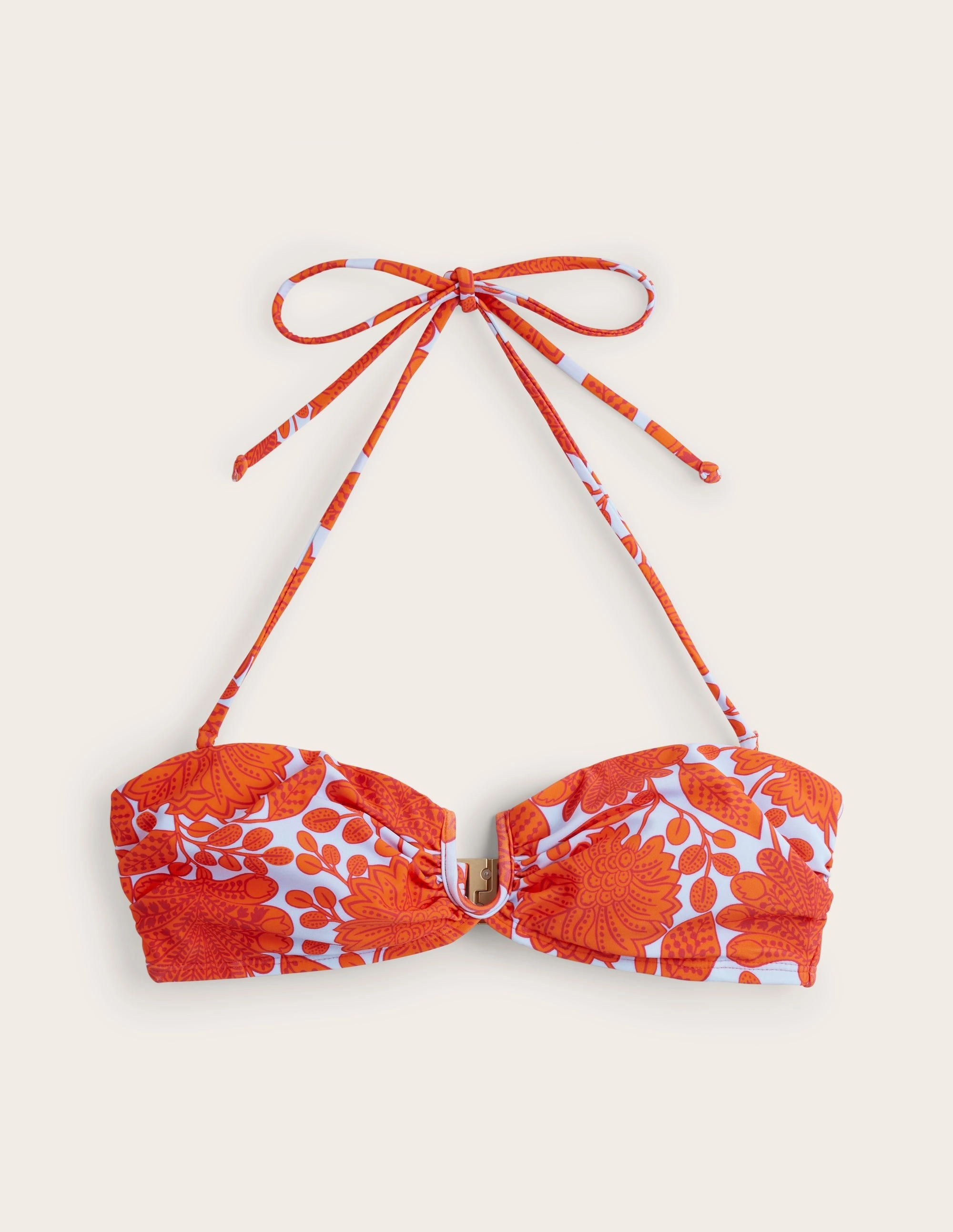 Sunny Swimwear Trendy designs U Bar Bikini Top-Fire Cracker, Gardenia Swirl