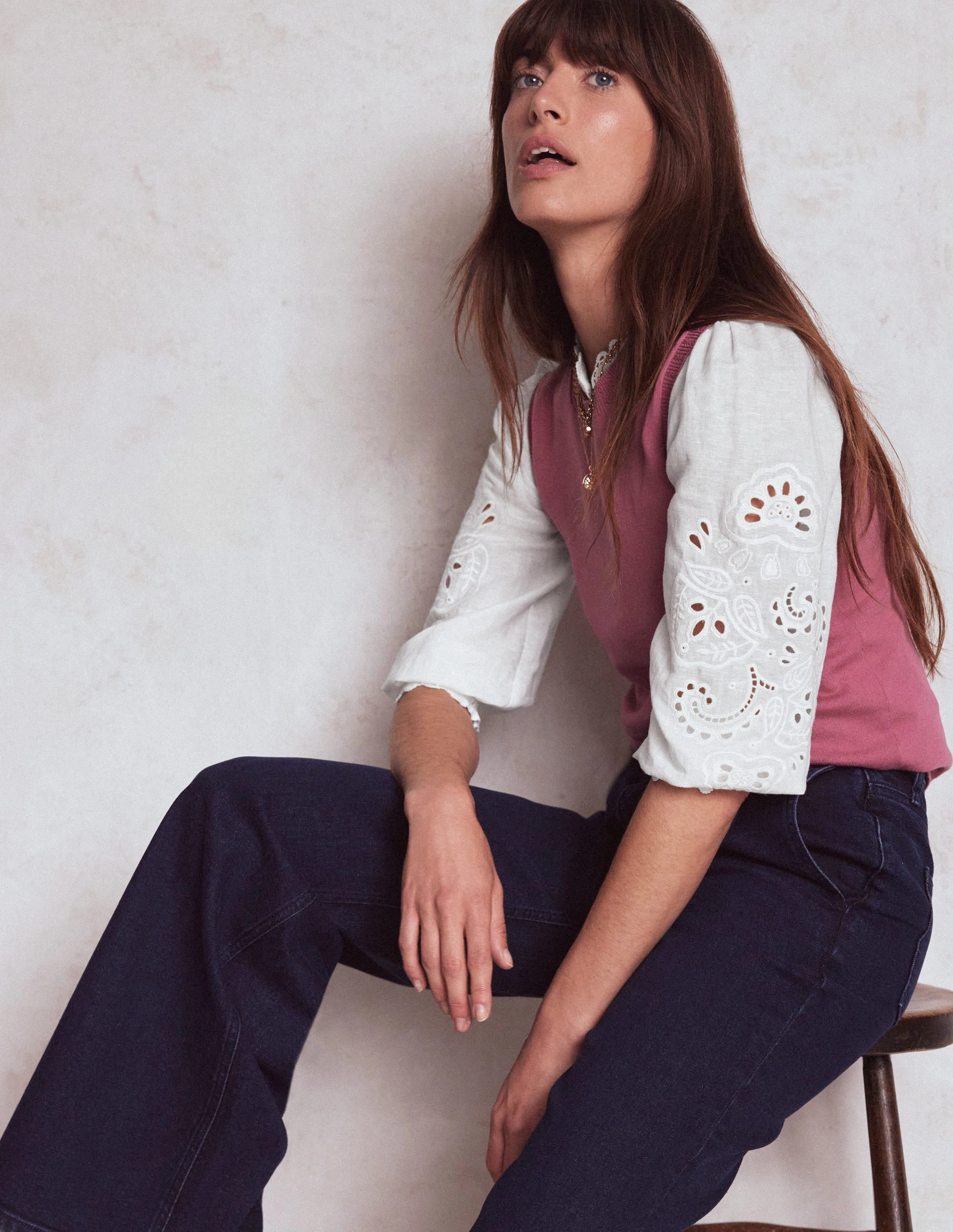 ReinforcedStitching Alicia Cutwork Linen Top-White, Cutwork Embroidery