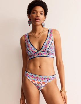 Classic Bikini Bottoms-Ivory, Flora Stamp Button-Accents