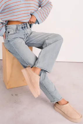 Earthy Modern Minimalist Office Wear Brock High Rise Barrel Leg Kancan Jeans (Light)