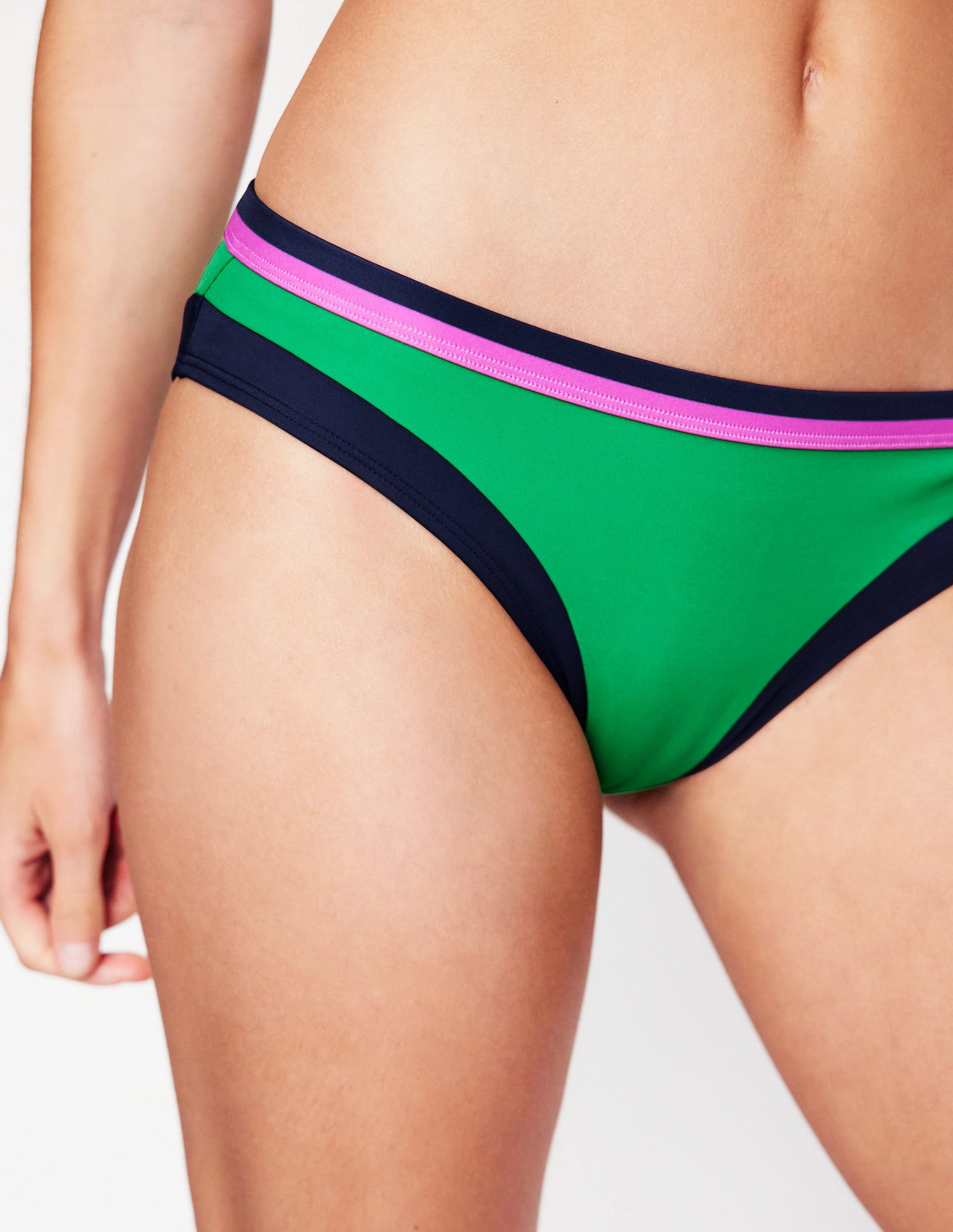 Santorini Bikini Bottoms-Green Colourblock Coastal Vibes Bold-Hues