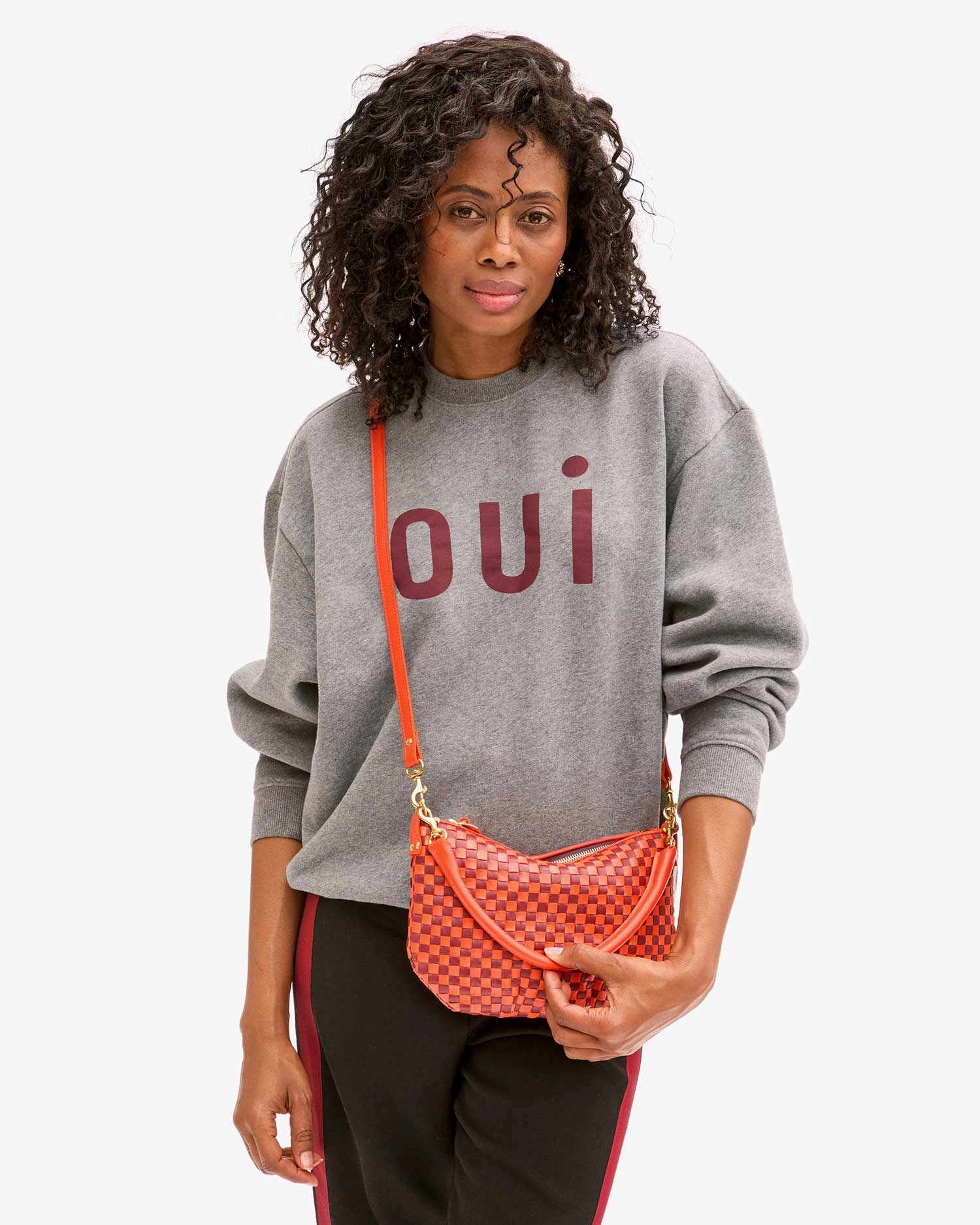 BreathableBackVents Moisture Wicking Technology Oui Oversized Sweatshirt in Grey Melange