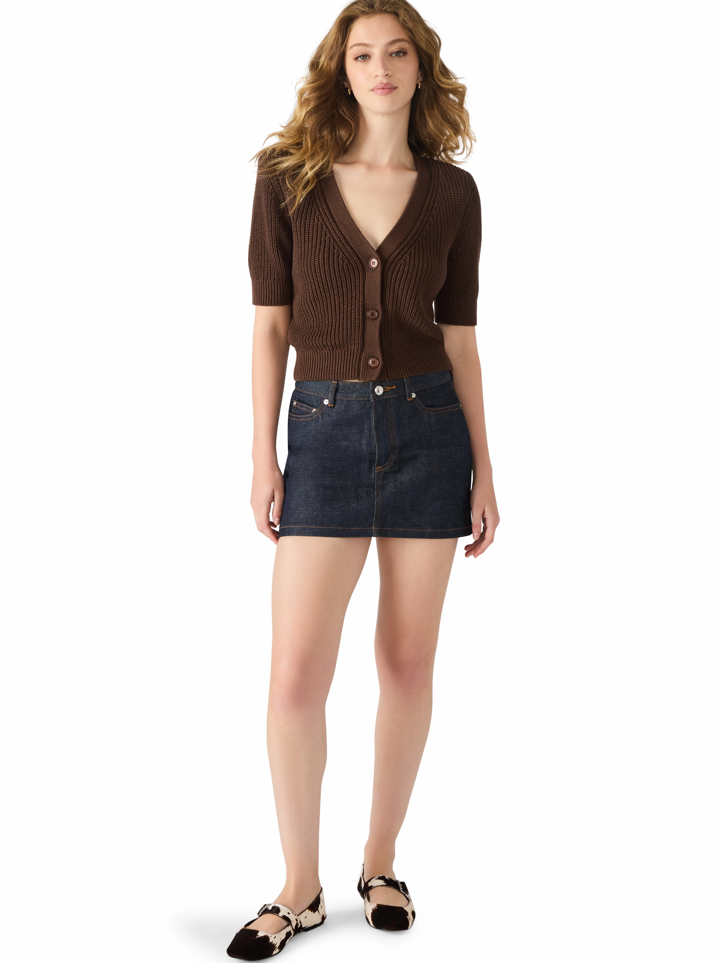 WrinkleResistant Janae Cardigan in Chocolate