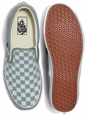 Vans Classic Slip-On Checkerboard Iceberg Green