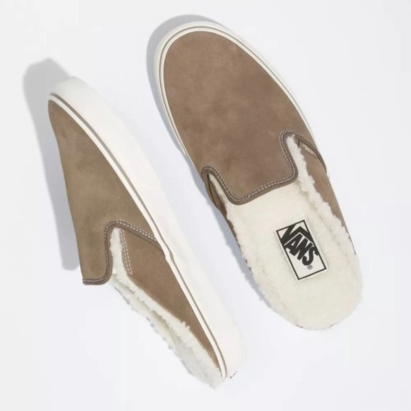 Vans Classic Slip-On Mule (Cozy) Walnut/ Marshmallow Sherpa