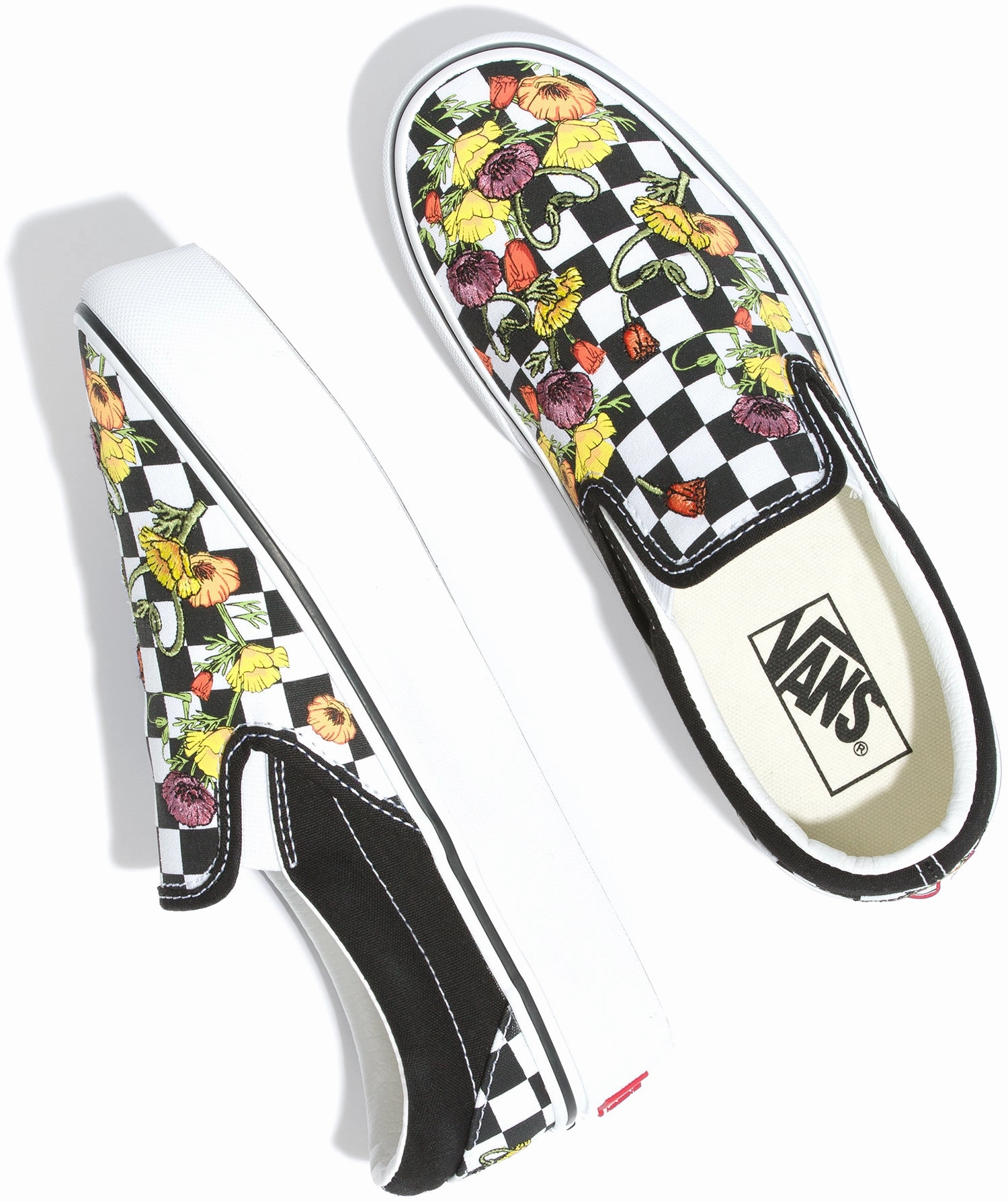 Vans Classic Slip-On Platform Poppy Checkerboard Black/Multi