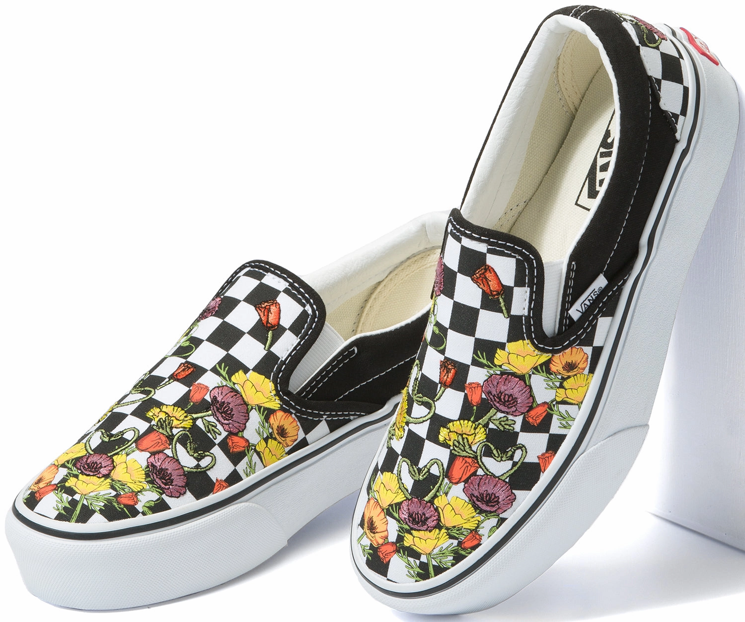 Vans Classic Slip-On Platform Poppy Checkerboard Black/Multi