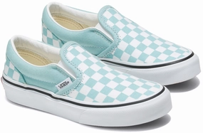 Vans Kids Classic Slip-On Checkerboard Canal Blue