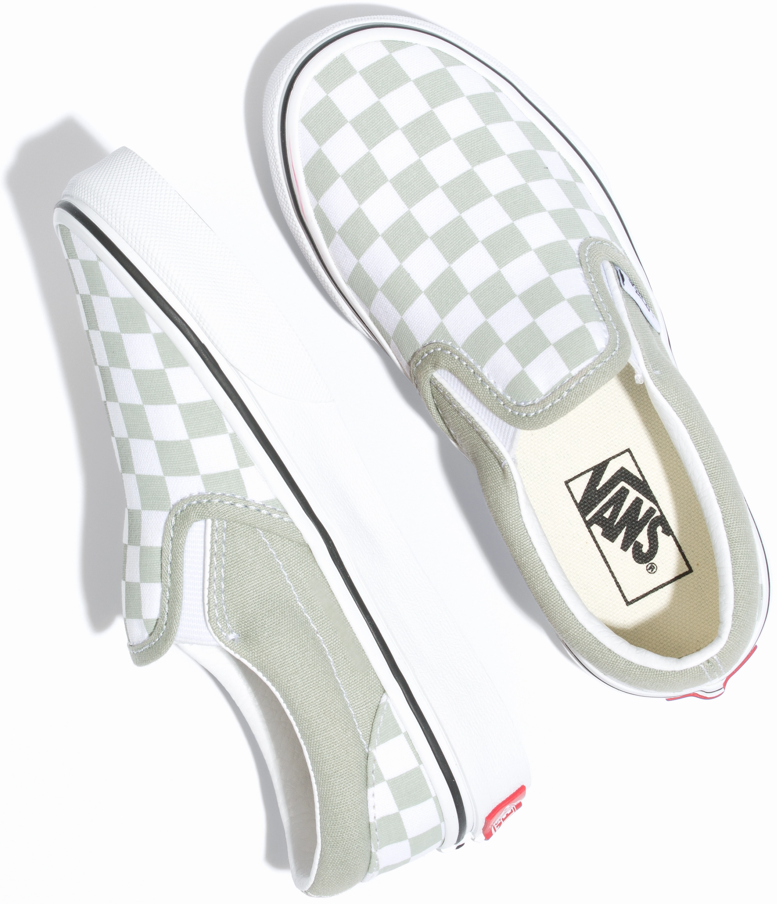 Vans Kids Classic Slip-On Checkerboard Desert Sage