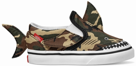 Vans Toddler Classic Slip-On V Camo Shark Black/True White