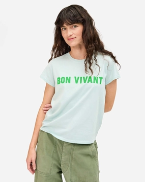 Bon Vivant Classic Tee in Sky Blue Office Wear Minimalist Collar