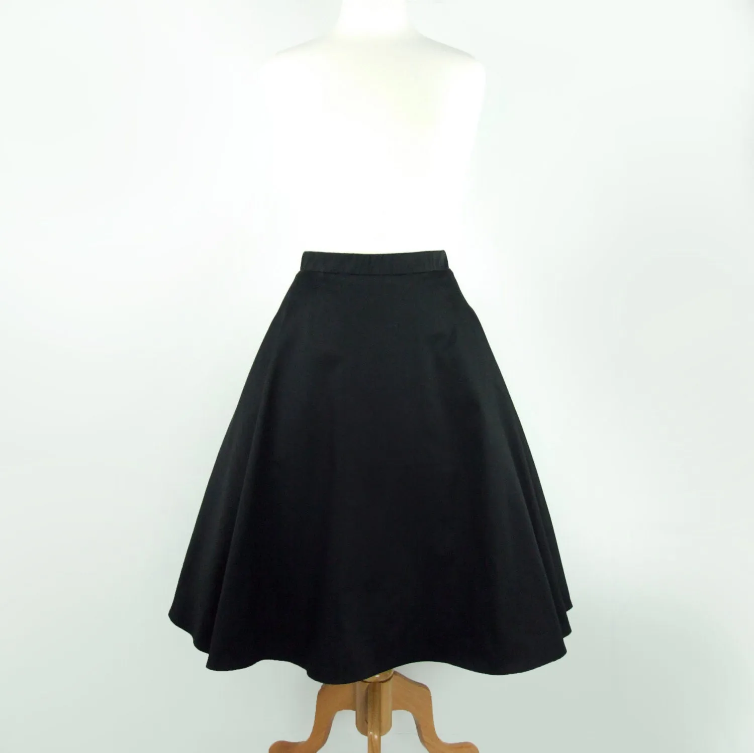 Black  Full  Circle  Skirt #FS-B643 Everyday Look