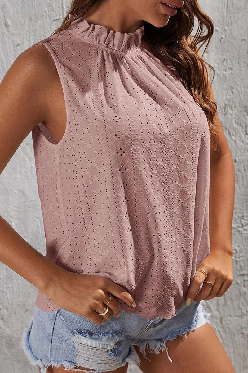 Regular Fit TIED HALTER NECK PUNCHING TOP