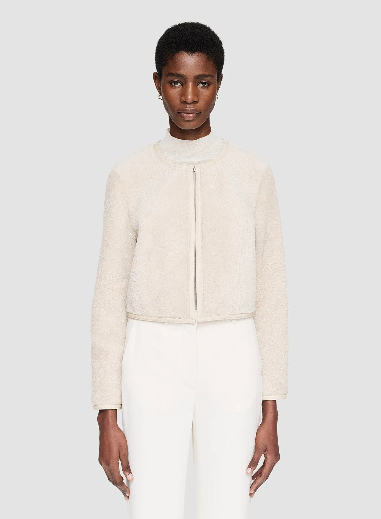 Sporty Light Rain Maurice Embossed Shearling Jacket