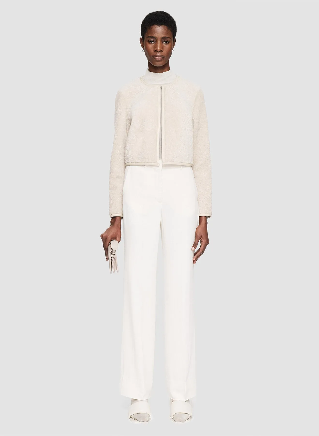 Fleece Lined Interior Maurice Embossed Shearling Jacket