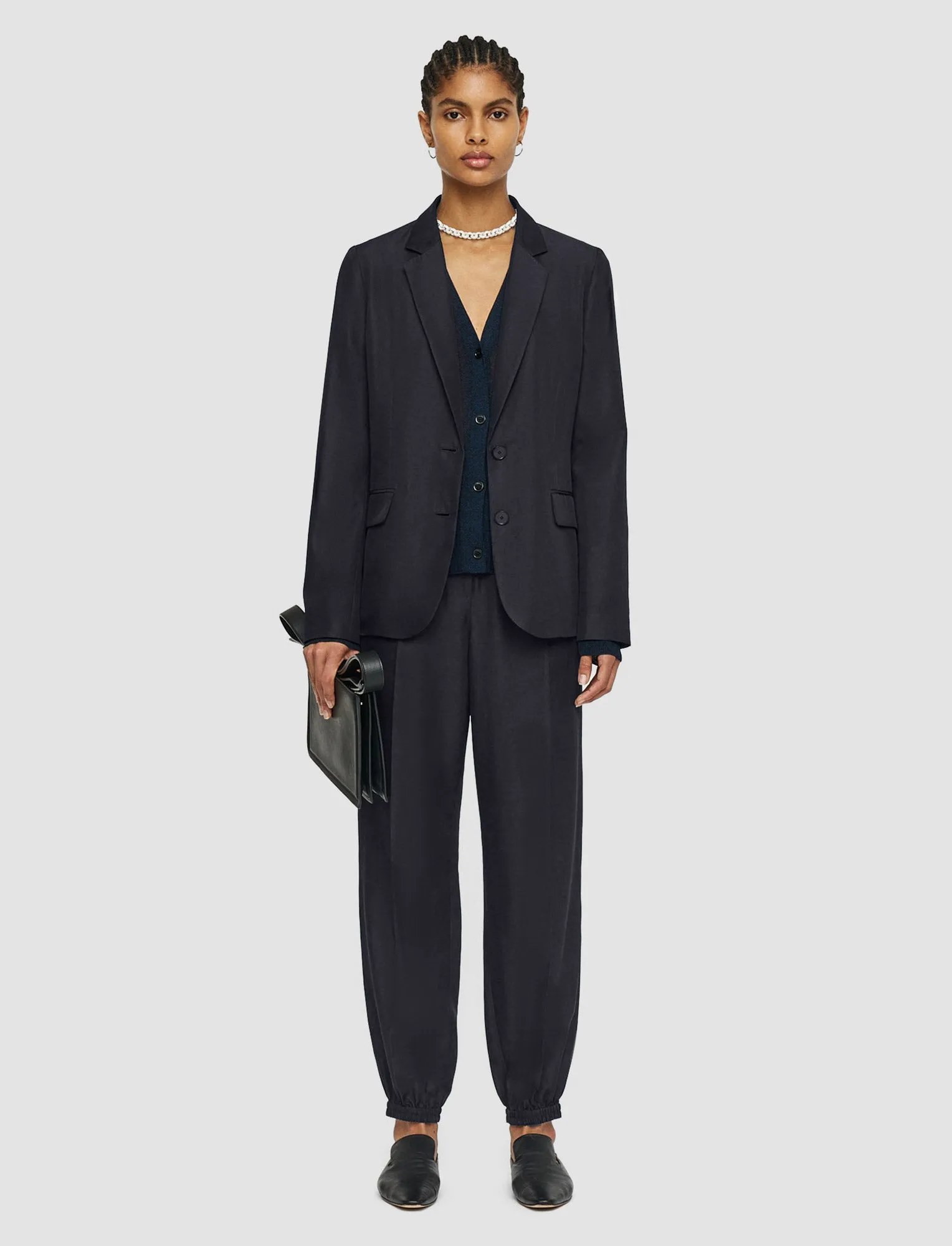 Soft Cotton Silk Belmore Jacket Mid-layer