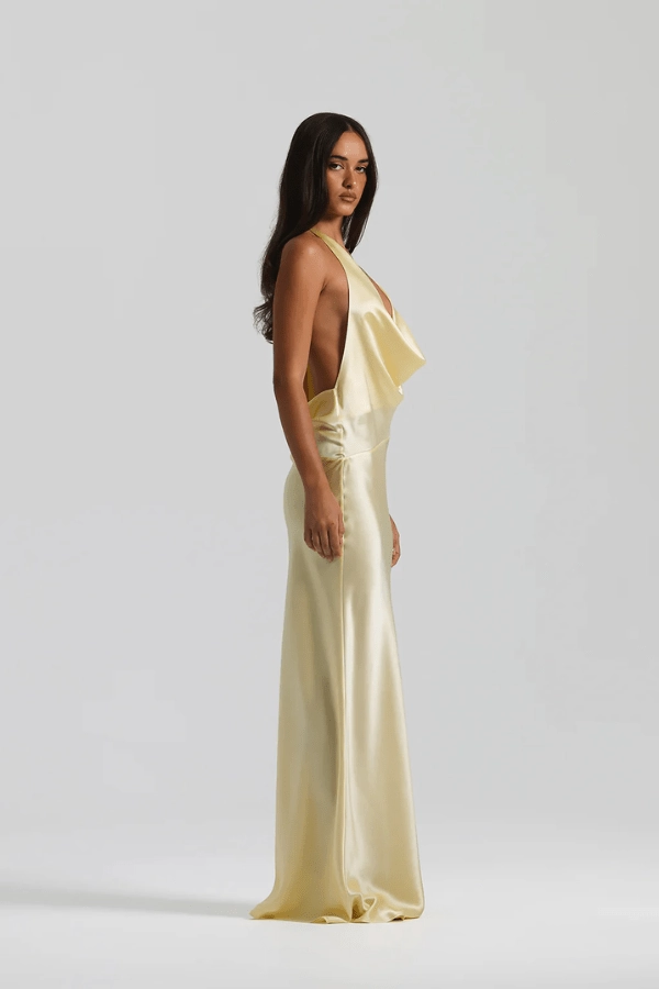 Vibrant Look Modest Cut Gabi Gown Lemon