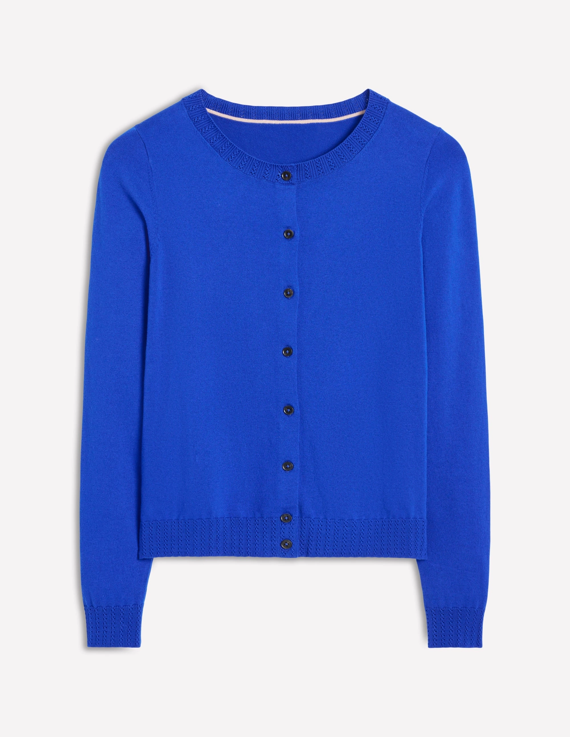 Emilia Cotton Crew Cardigan-Bright Blue Odor control