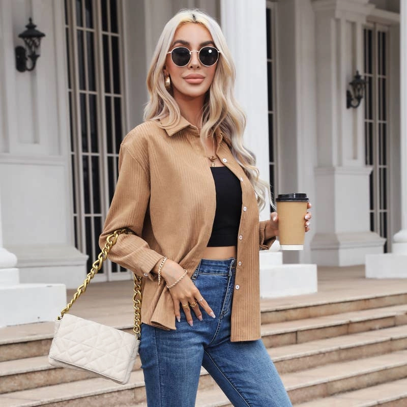 CORDUROY LONG-SLEEVED BAGGY SHIRT_CWTBLL0907 WaterRepellent Finish