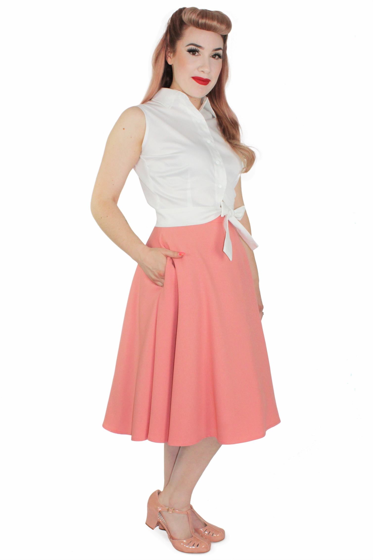 White Knot Top XS-3XL #AWKT DoubleLayered Collar