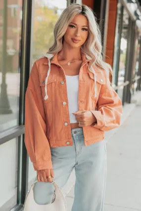 budget-friendly All Season Fit A New Chapter Signature 8 Hooded Denim Jacket (Peach)