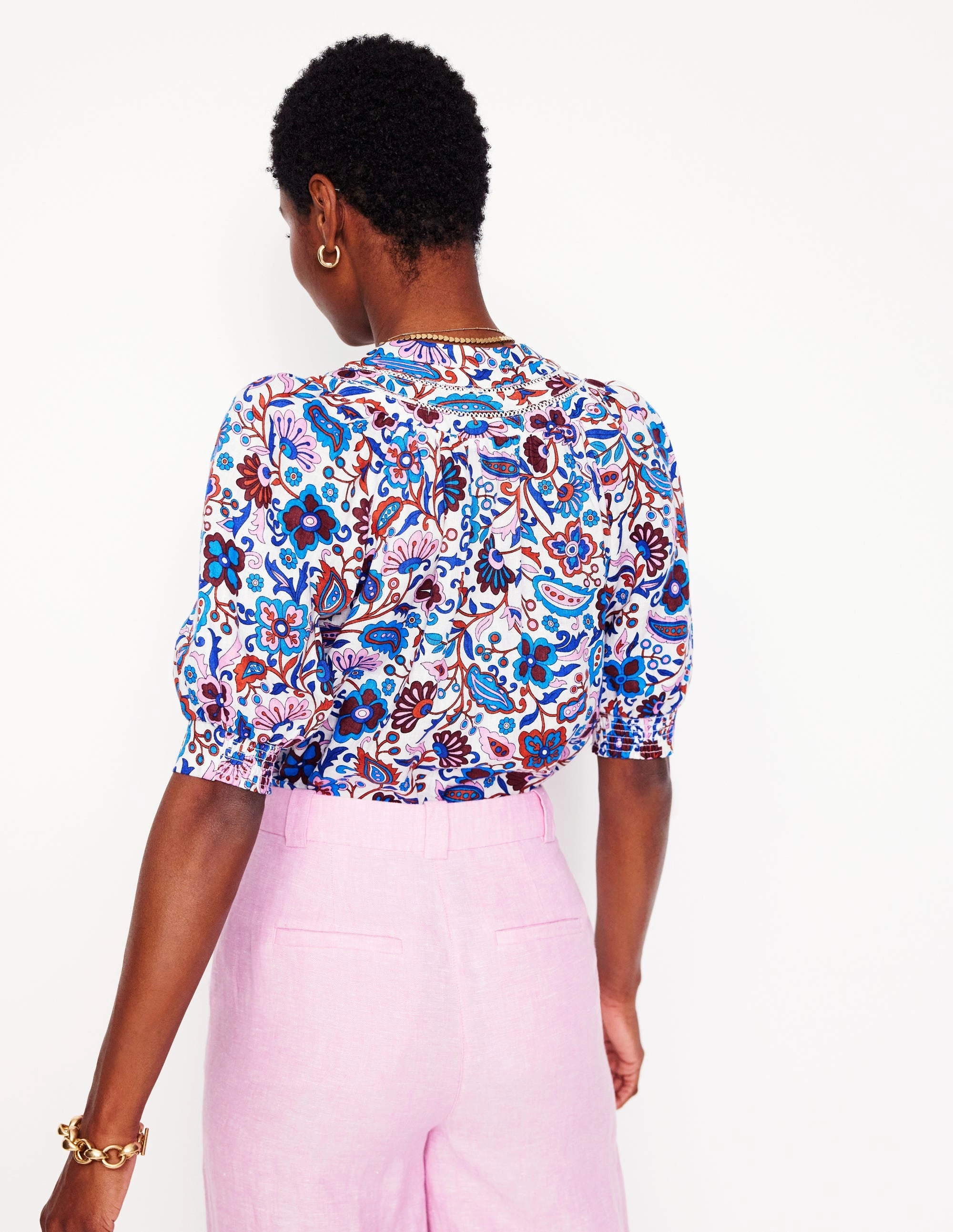 Bea Linen Top-Multi, Oriental Paradise Printed Hoodie AirflowVents