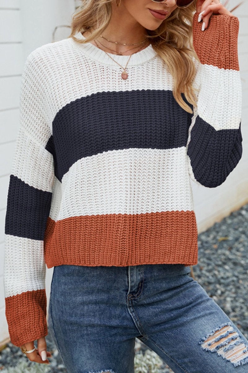 WOMEN CROCHET FISHERMAN KNITTED LOOSE SWEATER LaserCut Edges