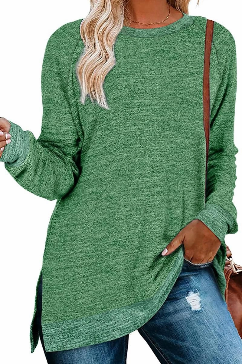 ZeroWaste Pattern WOMEN SIDE SLIT OVERSIZED CREW NECK TEE
