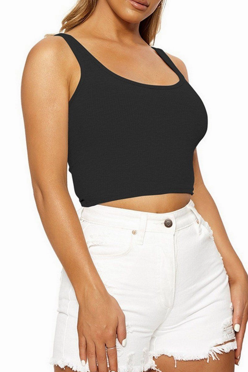 WOMEN SLIM FITTED BASIC DAILY CROP TANK TOP Lightweight insulation